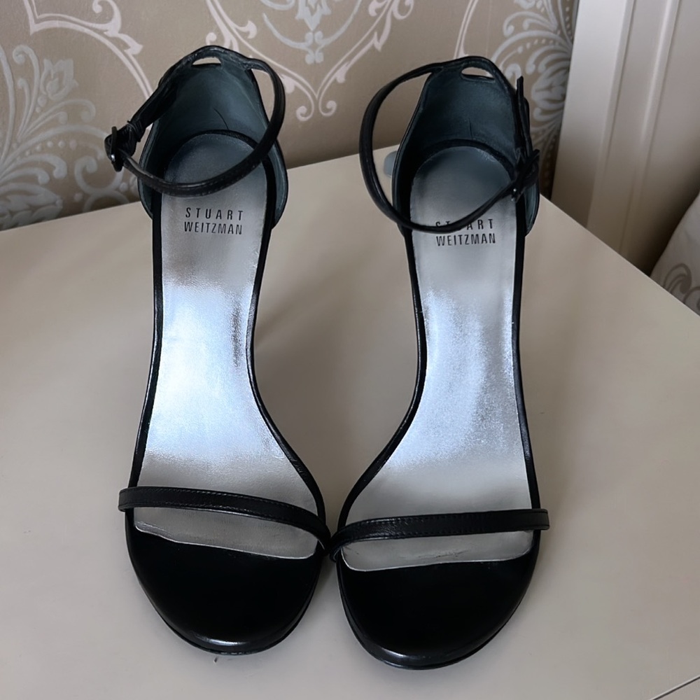 Stuart Weitzman Black Leather Sandal